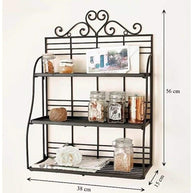 Exclusive 3-Tier Fold-able Shelf Rack Kitchen/Bathroom Counter top - WoodenTwist
