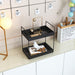 2-Tier Standing Spice Rack For Kitchen/Bathroom Countertop Storage Shelf Organizer (Black) - WoodenTwist