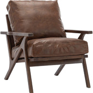 Recliner Mid Century Modern Arm Chair (Teak Wood & Leatherette) - WoodenTwist