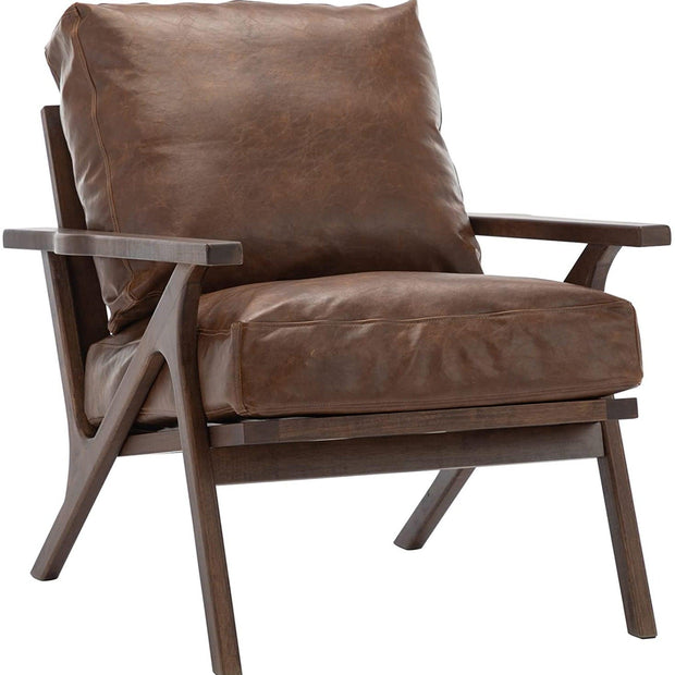 Recliner Mid Century Modern Arm Chair (Teak Wood & Leatherette) - WoodenTwist