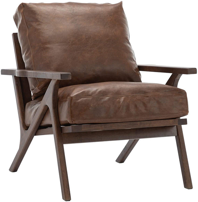 Recliner Mid Century Modern Arm Chair (Teak Wood & Leatherette) - WoodenTwist
