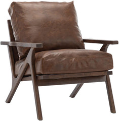 Recliner Mid Century Modern Arm Chair (Teak Wood & Leatherette) - WoodenTwist