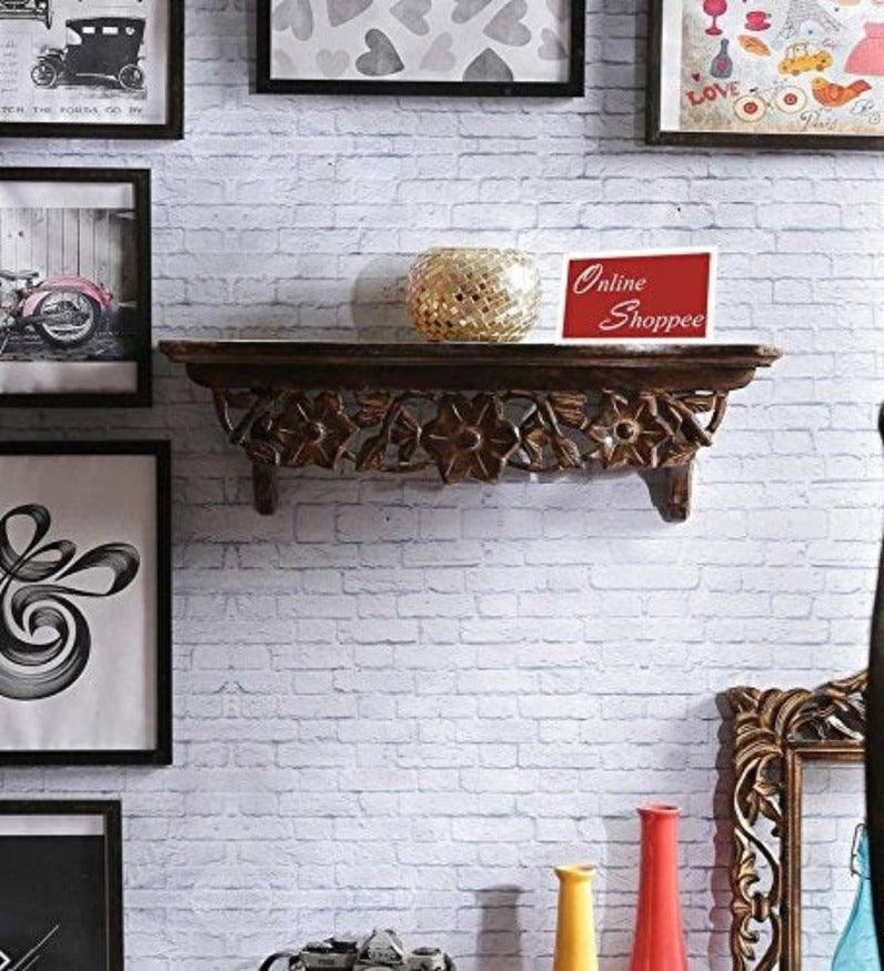 Buy Wooden Fancy Floating Wall Bracket/Book Rack Online-Floating Wall ...