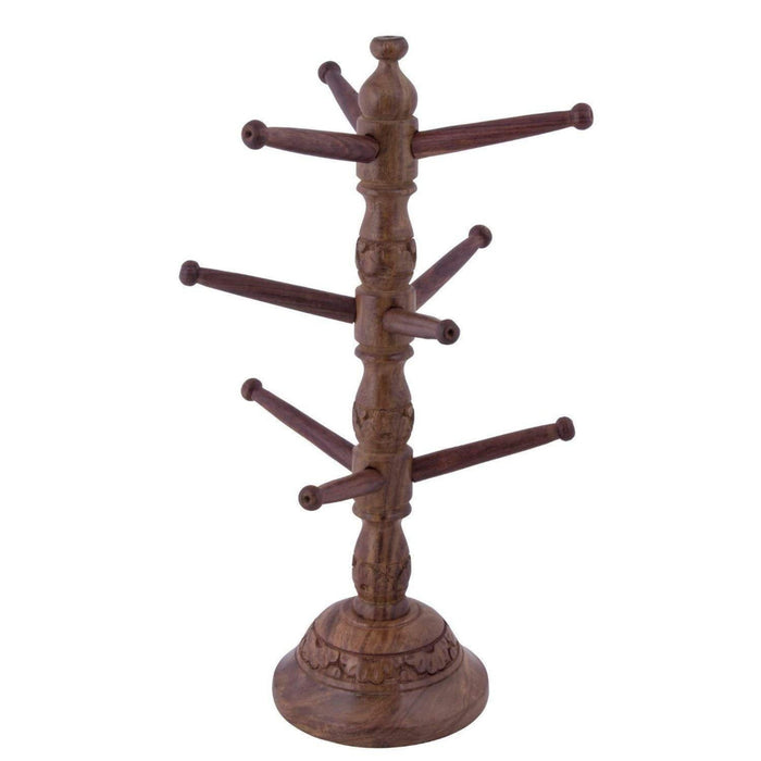 Wooden Handicraft Wooden Bangle Stand Hand Carved - WoodenTwist
