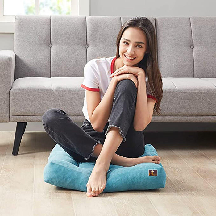 Fabrahome Square Shape Floor Pillow Comfort for Seating (Pack of 1) - WoodenTwist