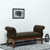 Couch Luxury Upholstered Bench Polyester (Teak Wood) - WoodenTwist