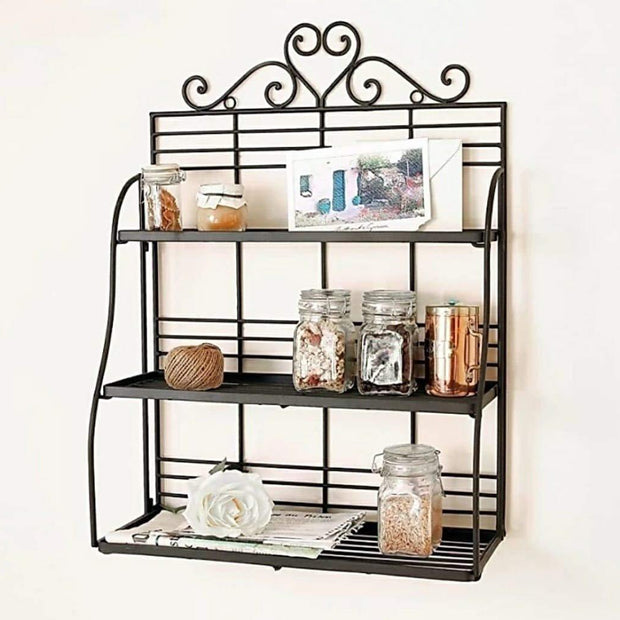Exclusive 3-Tier Fold-able Shelf Rack Kitchen/Bathroom Counter top - WoodenTwist