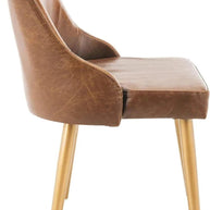 Mid-Century Slate and Gold Finish Dining Chair (Set of 2) - WoodenTwist