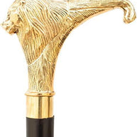 Antique Brass Design Head Handle Vintage Style Wooden Walking Cane Stick - WoodenTwist