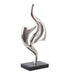 Diandra Sculpture in Raw Silver finish with Black Marble Base - WoodenTwist