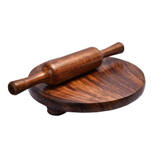 Wooden Premium Quality Sheesham Wood Chakla Belan Brown Wood Handicrafts - WoodenTwist