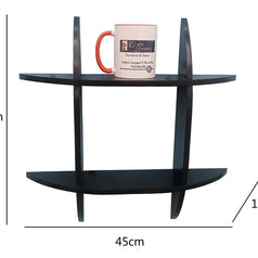 Tier MDF Floating Wall Shelves - (Black) - WoodenTwist