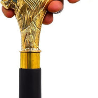 Antique Brass Design Head Handle Vintage Style Wooden Walking Cane Stick - WoodenTwist