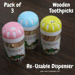 Wooden Toothpicks Sticks (Pack of 3) - WoodenTwist