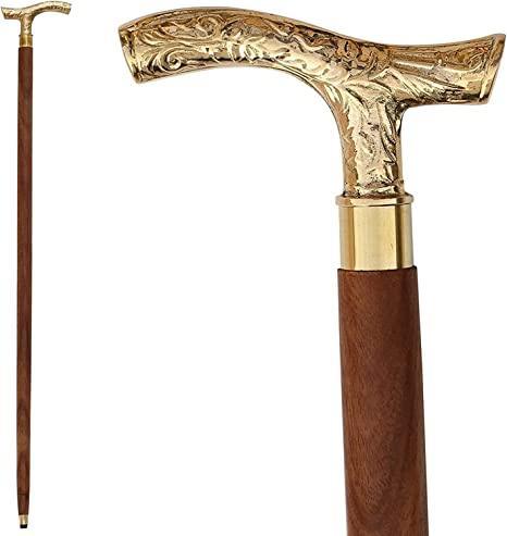 Antique Brass Walking Cane Stick