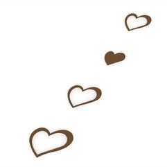 Decals Design Hearts Wooden Wall Sticker (Red) - WoodenTwist