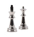 King & Queen Set Chess Table Décor Shiny Nickel Silver Finish Small - WoodenTwist