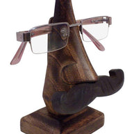 Wooden Nose Shaped Spectacle Holder - Close-up View