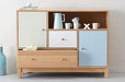 Handmade Stylish Wooden Cabinet Three Paint Doors With Storage - WoodenTwist