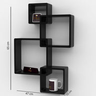 Rafuf Intersecting Floating Wall Shelves size chart in centimetres