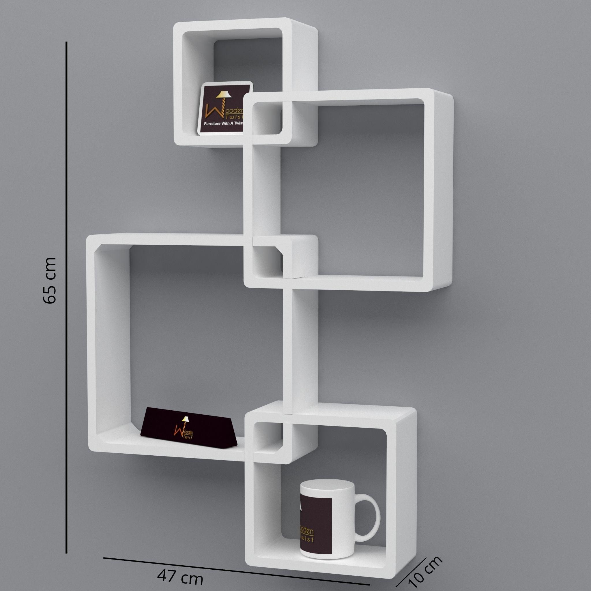 Rafuf Intersecting Floating Wall Shelves size guide, 65 cm height