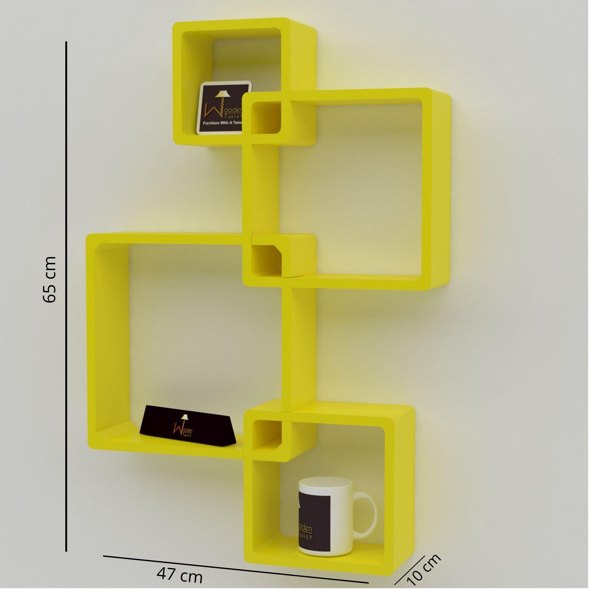 Rafuf Intersecting Floating Wall Shelves with 4 Shelves - WoodenTwist