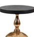THREE LEGGED COFFE TABLE BLACK TOP & Golden Base - WoodenTwist