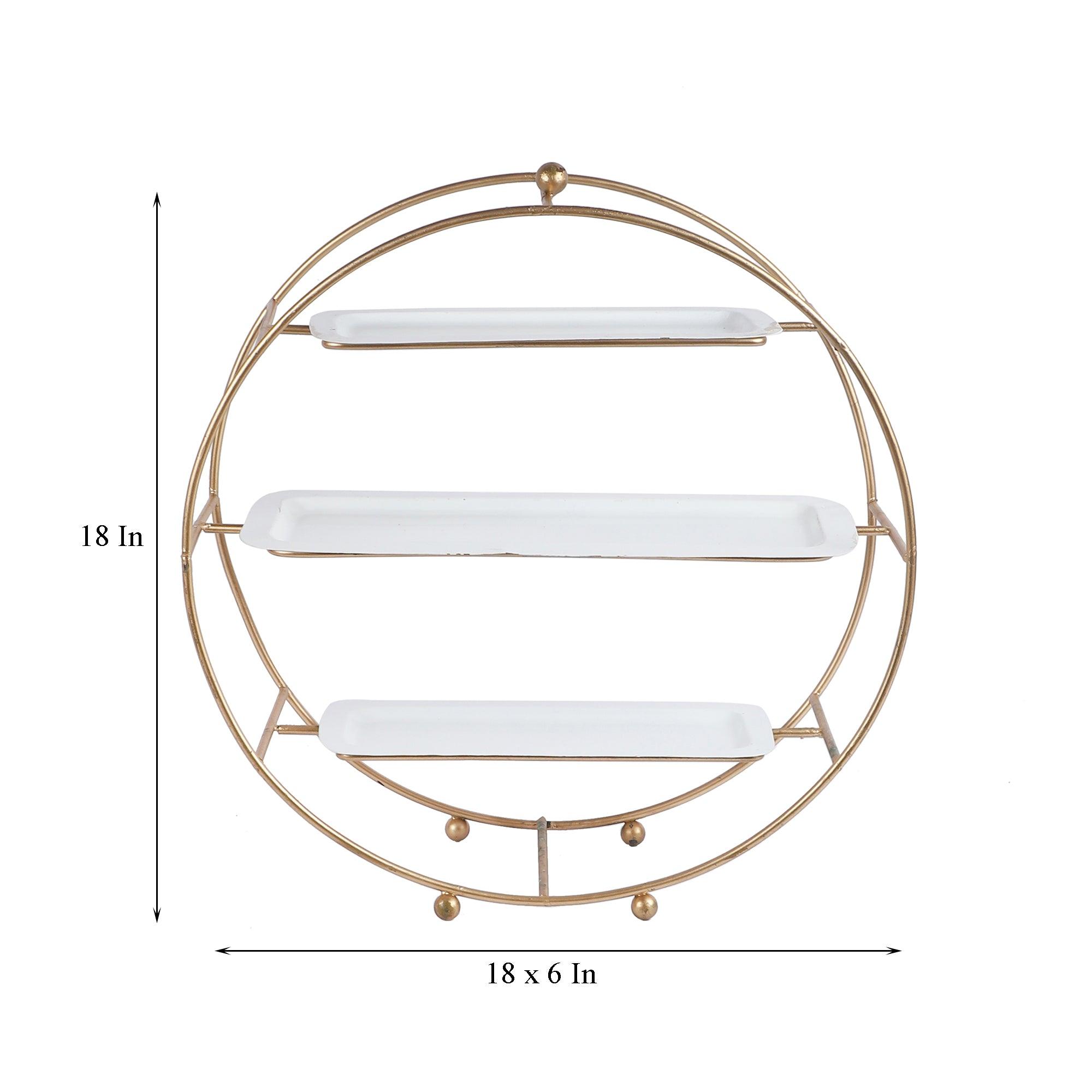 Three Tier Metal Buffet Platter - WoodenTwist