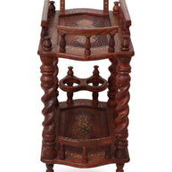 Juniper Cyprus Sheesham Wood Serving Trolley, Brown - lifestyle setting