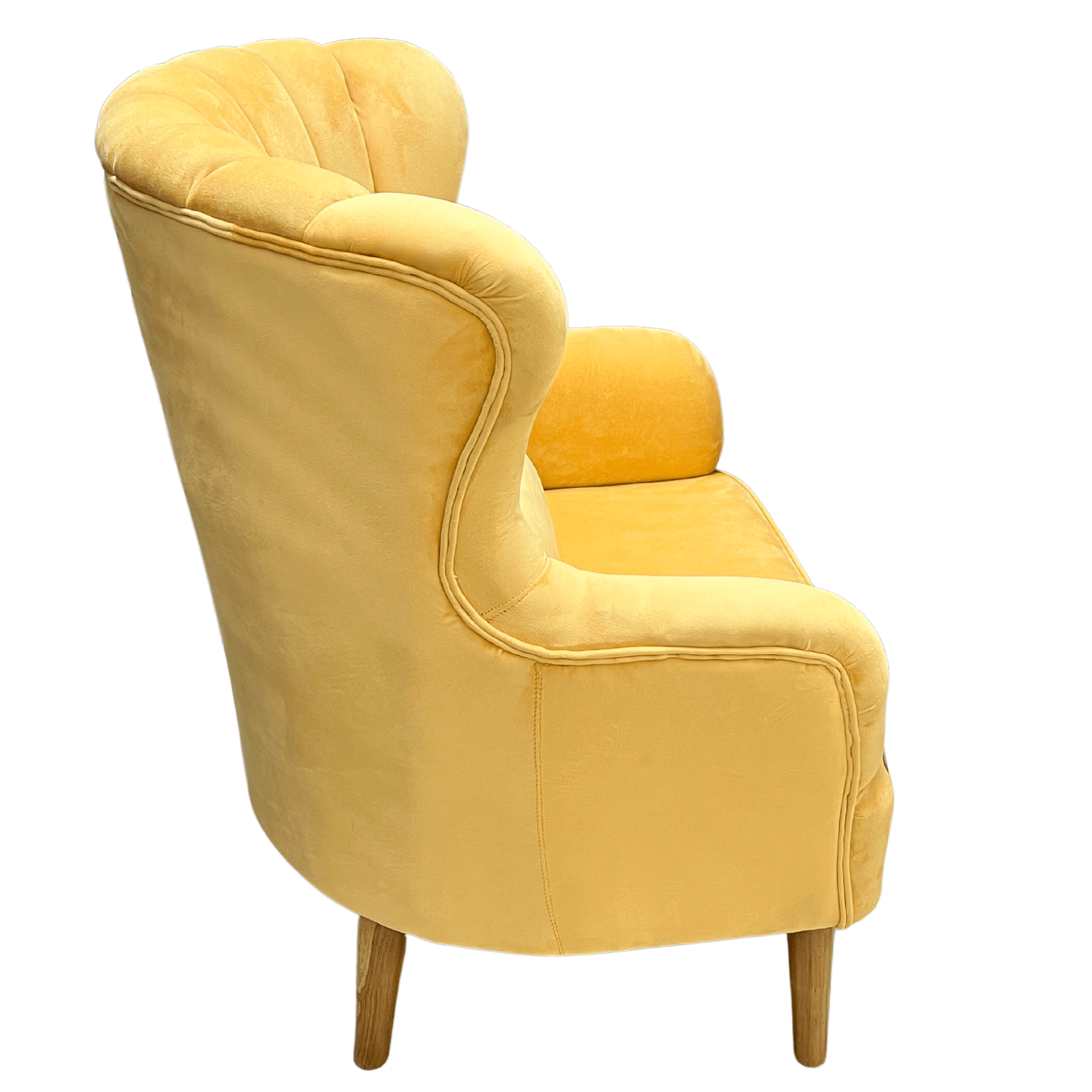 Harden Wide Tufted Wingback Chair With Footrest - WoodenTwist