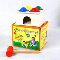 Wooden Hammer Case Toy for Kids, Pounding Bench with 4 Balls 1 Hammer (Educational Toy) - WoodenTwist