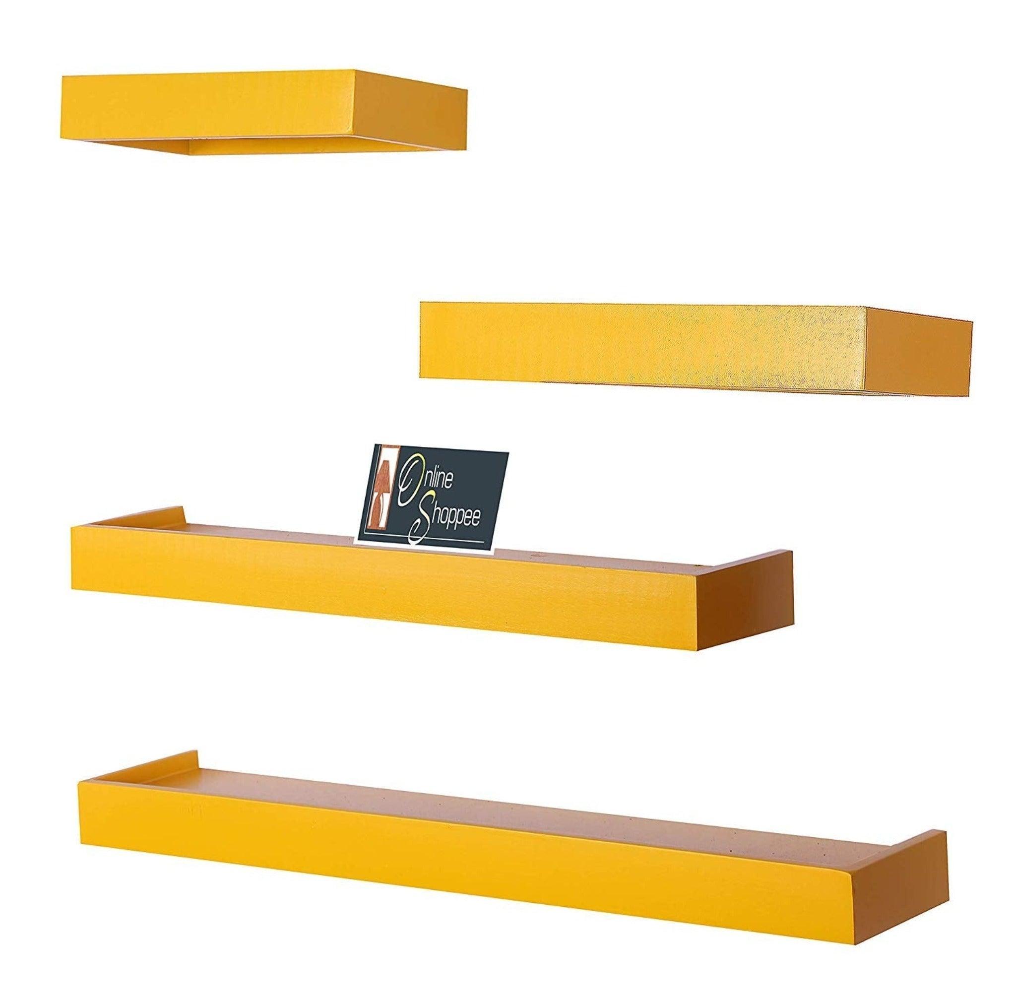 Wooden Rectangular Floating Wall Shelves set of 4 - WoodenTwist