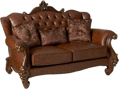 Wooden Hand Carved 2 Seater Sofa Set with 3 Pillows - WoodenTwist