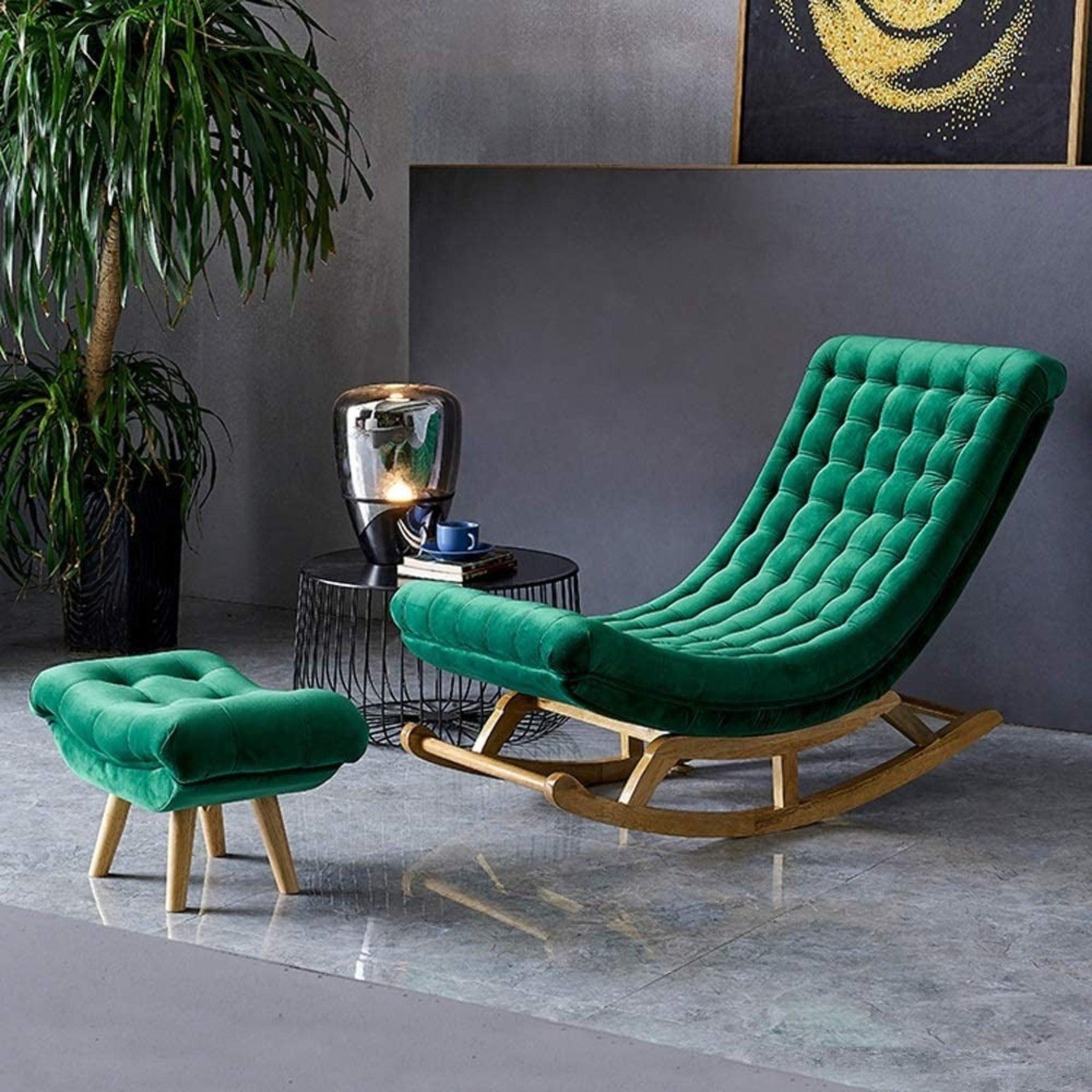Buy Green Recliner Lounger Wooden Rocking Chair Online | WoodenTwist