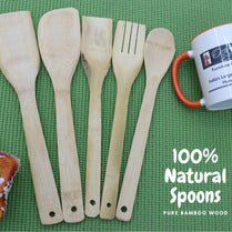 Bamboo Wood Cooking Spoons - fanned out view