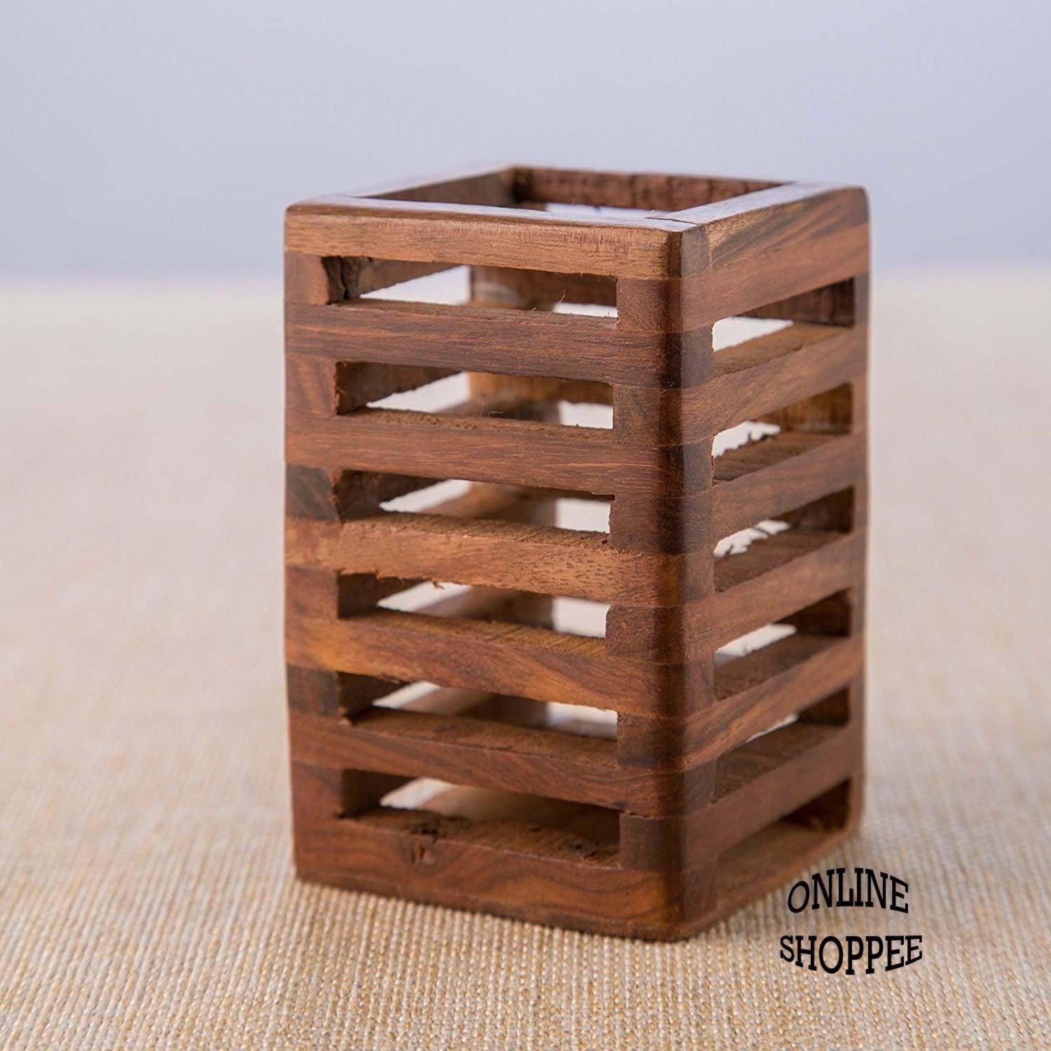 sheesham wood pen holder