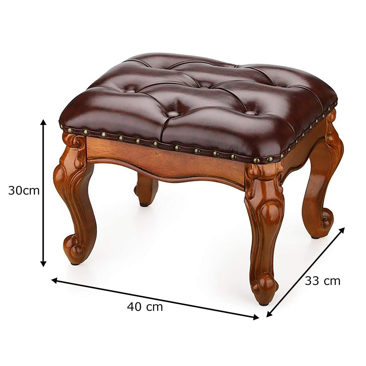 Wooden Twist Squat Teak Wood Small Footrest Pouf & Ottoman Stool - WoodenTwist