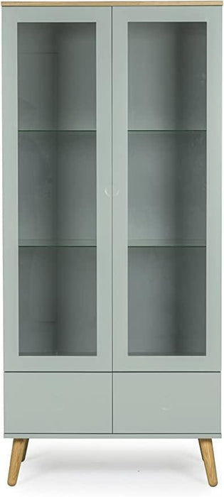 Wooden Closely Design Display Cabinet Two Doors with Two Drawers And Four Open Shelves - WoodenTwist