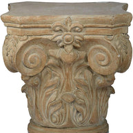 Wooden Twist Hand Carved Pedestal Style End Table Mango Wood - WoodenTwist