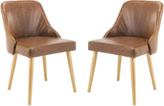 Mid-Century Slate and Gold Finish Dining Chair (Set of 2) - WoodenTwist