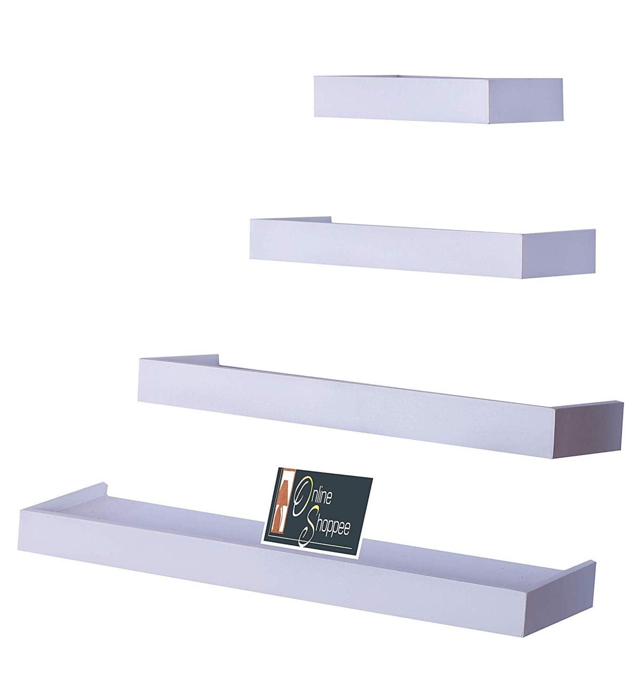 Wooden Rectangular Floating Wall Shelves set of 4 - WoodenTwist