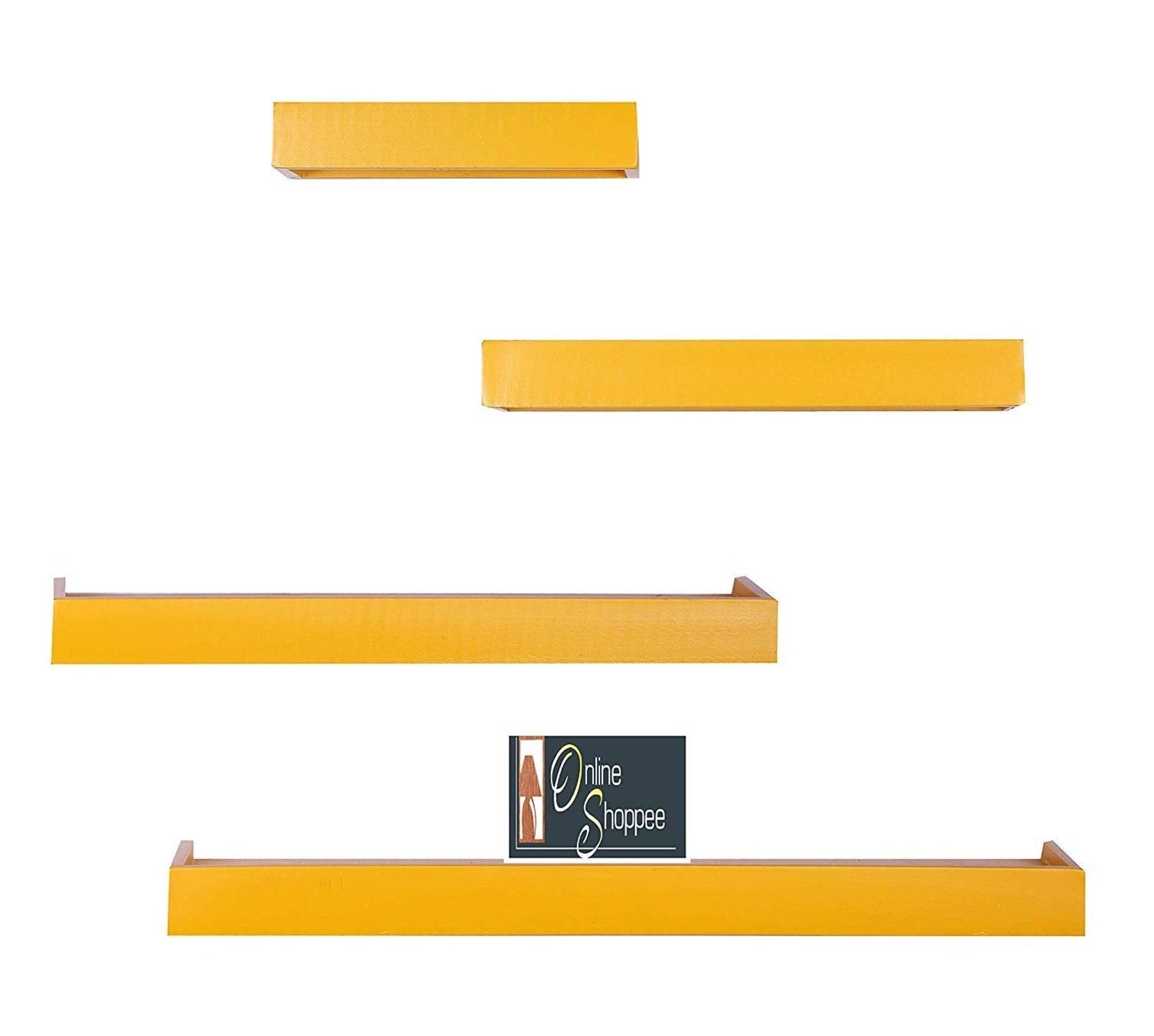 Wooden Rectangular Floating Wall Shelves set of 4 - WoodenTwist