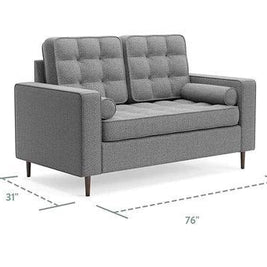 Madera Square Arms and Tufting-Bolster 2 Seater Chaise Lounge (With 2 Pillows) - WoodenTwist