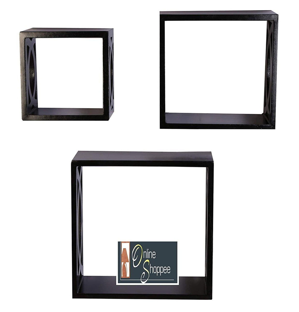Elegant Floating Wall Shelf Set of 3 - Close-up View