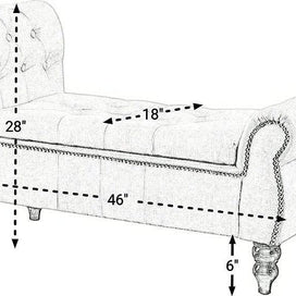 Upholstered Tufted Storage Bench Sofa Footstool Bed End Table for Living Room Bedroom - WoodenTwist