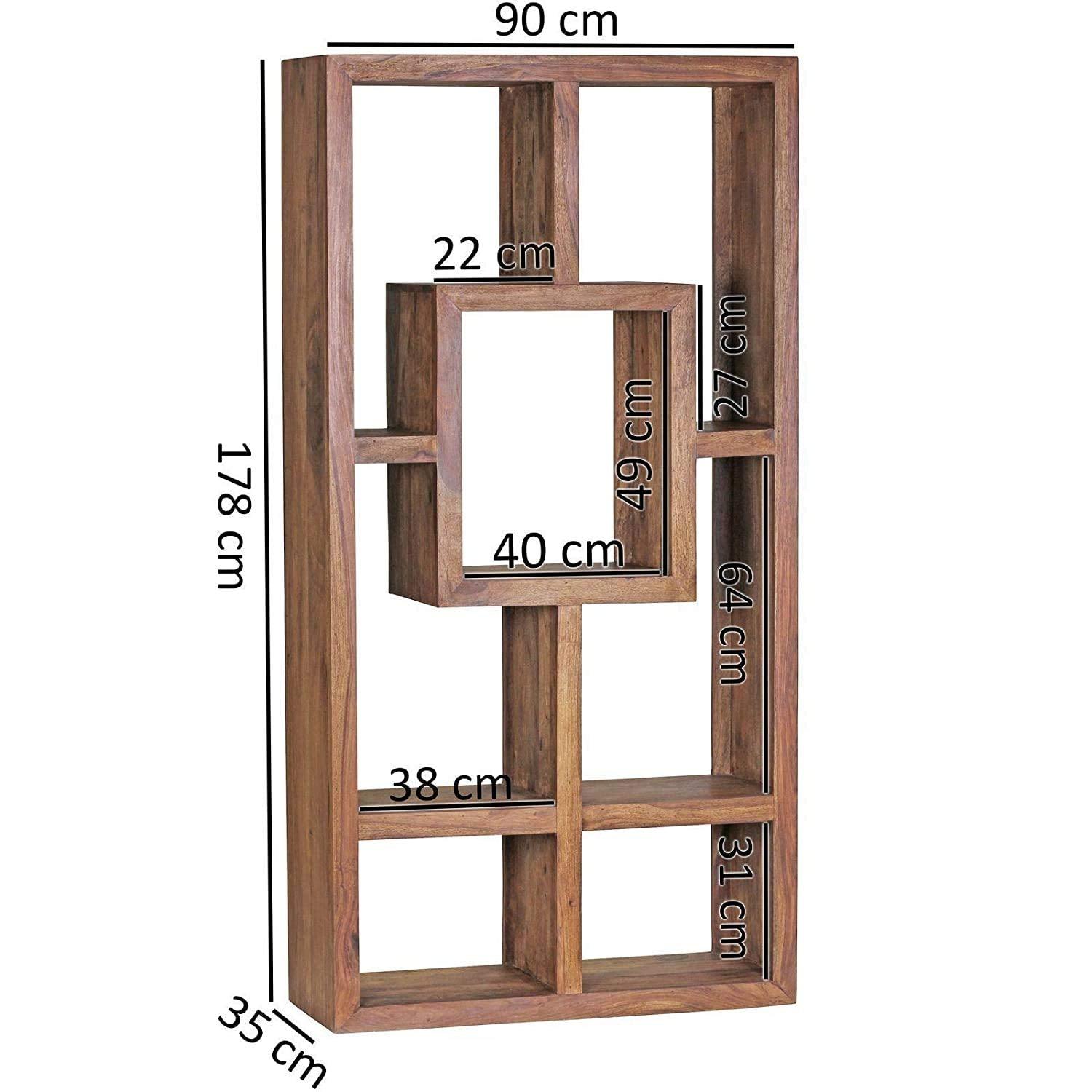 Sheesham Wood Open Bookshelf for Study Room In (Natural Finish) - WoodenTwist