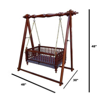 Wooden Handmade Cradle Brown Standard (Sheesham Wood) - WoodenTwist