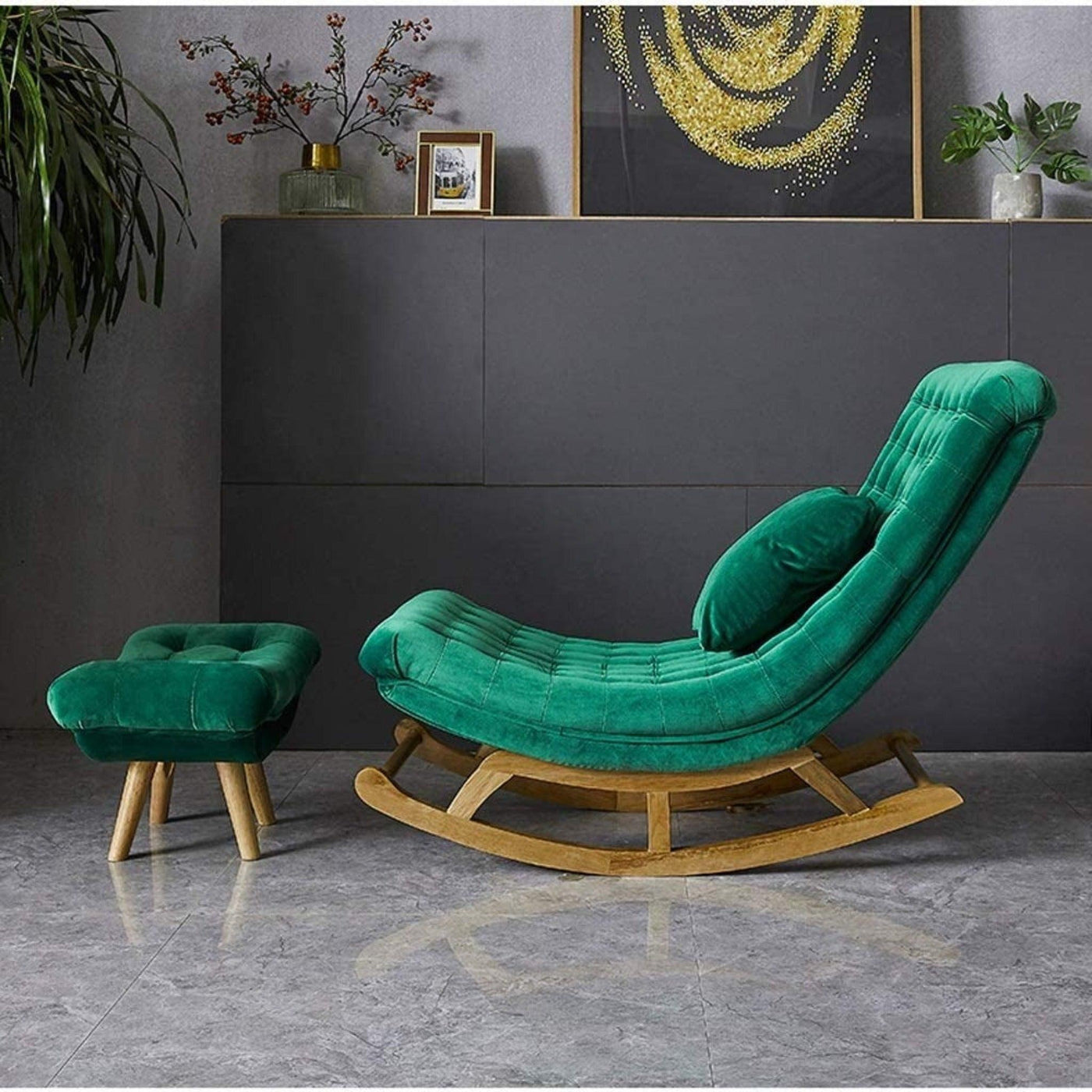 Buy Green Recliner Lounger Wooden Rocking Chair Online | WoodenTwist