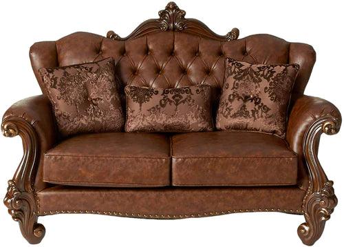 Wooden Hand Carved 2 Seater Sofa Set with 3 Pillows - WoodenTwist