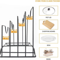 4 Slot Pan and Pot Tawa Plate Rack Holder Organizer (Black) - WoodenTwist